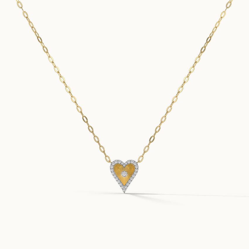 Sun Kissed Heart Diamond Necklace