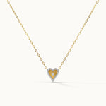 Sun Kissed Heart Diamond Necklace, 14K Solid Gold, 1/4 ct Lab Grown Diamond-3