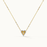 Sun Kissed Heart Diamond Necklace, 14K Solid Gold, 1/4 ct Lab Grown Diamond-3