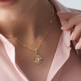 Circlet Bee Buzz Diamond Necklace, 14K Solid Gold, 1/5 ct Lab Grown Diamond-7