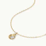 Sun Disc Diamond Necklace, 14K Solid Gold, 1/3 ct Lab Grown Diamond-7