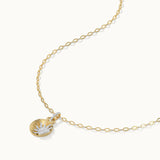 Sun Disc Diamond Necklace, 14K Solid Gold, 1/3 ct Lab Grown Diamond-7