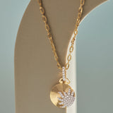 Sun Disc Diamond Necklace, 14K Gold Vermeil, 1/3 ct Lab Grown Diamond-6