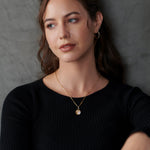 Sun Disc Diamond Necklace, 14K Solid Gold, 1/3 ct Lab Grown Diamond-5