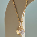 Sun Disc Diamond Necklace, 14K Solid Gold, 1/3 ct Lab Grown Diamond-6