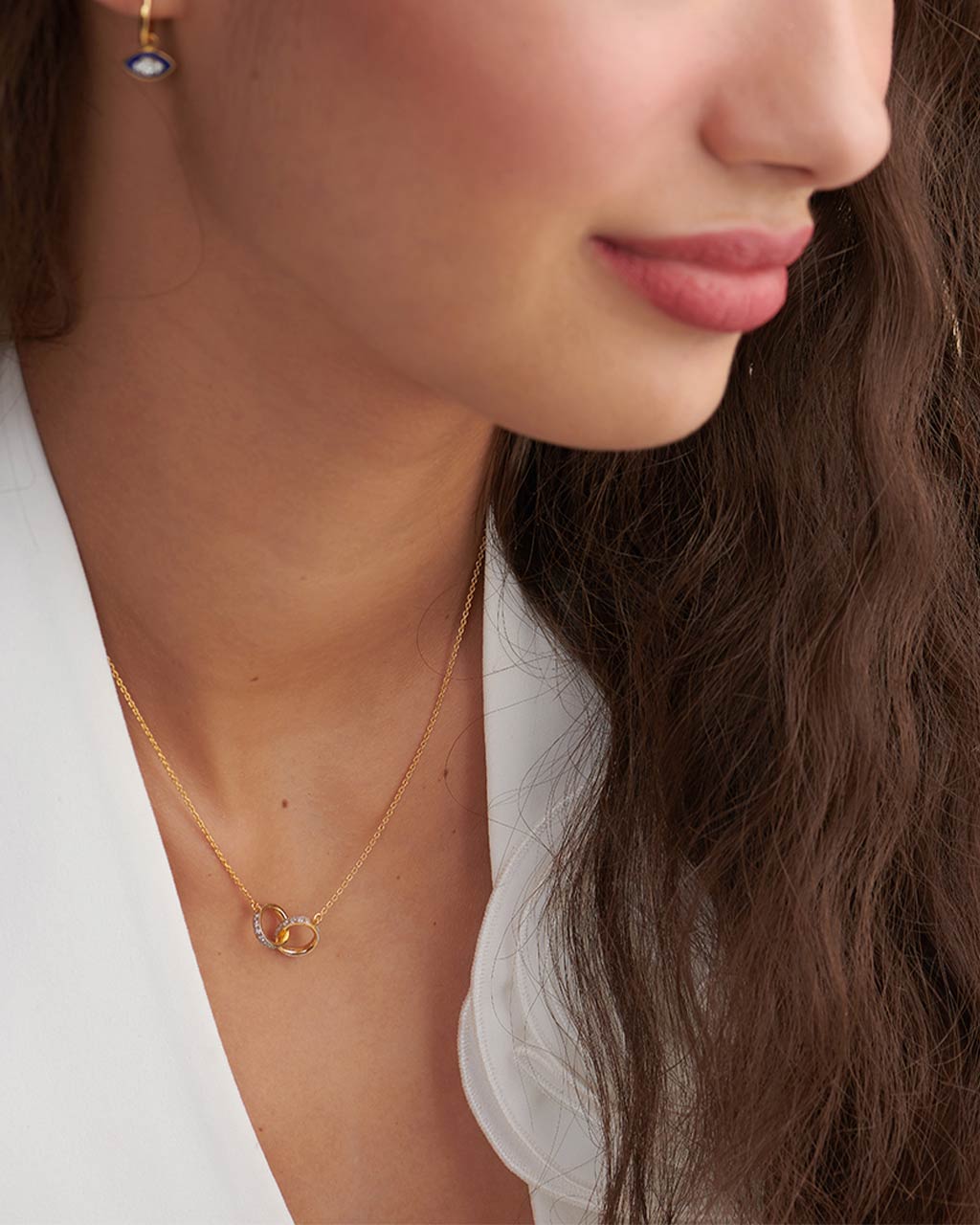 Interlocked Circle Diamond Necklace, 14K Gold Vermeil, 1/3 ct Lab Grown Diamond-5