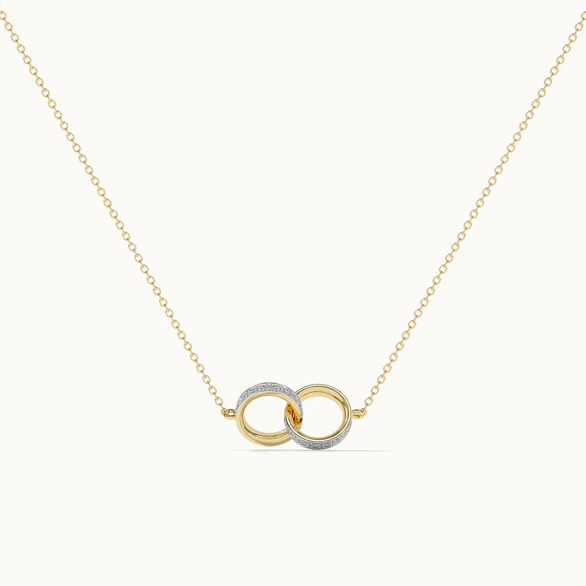 Interlocked Circle Diamond Necklace, 14K Gold Vermeil, 1/3 ct Lab Grown Diamond-3