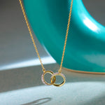 Interlocked Circle Diamond Necklace, 14K Gold Vermeil, 1/3 ct Lab Grown Diamond-6