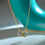 Interlocked Circle Diamond Necklace, 14K Gold Vermeil, 1/3 ct Lab Grown Diamond-6