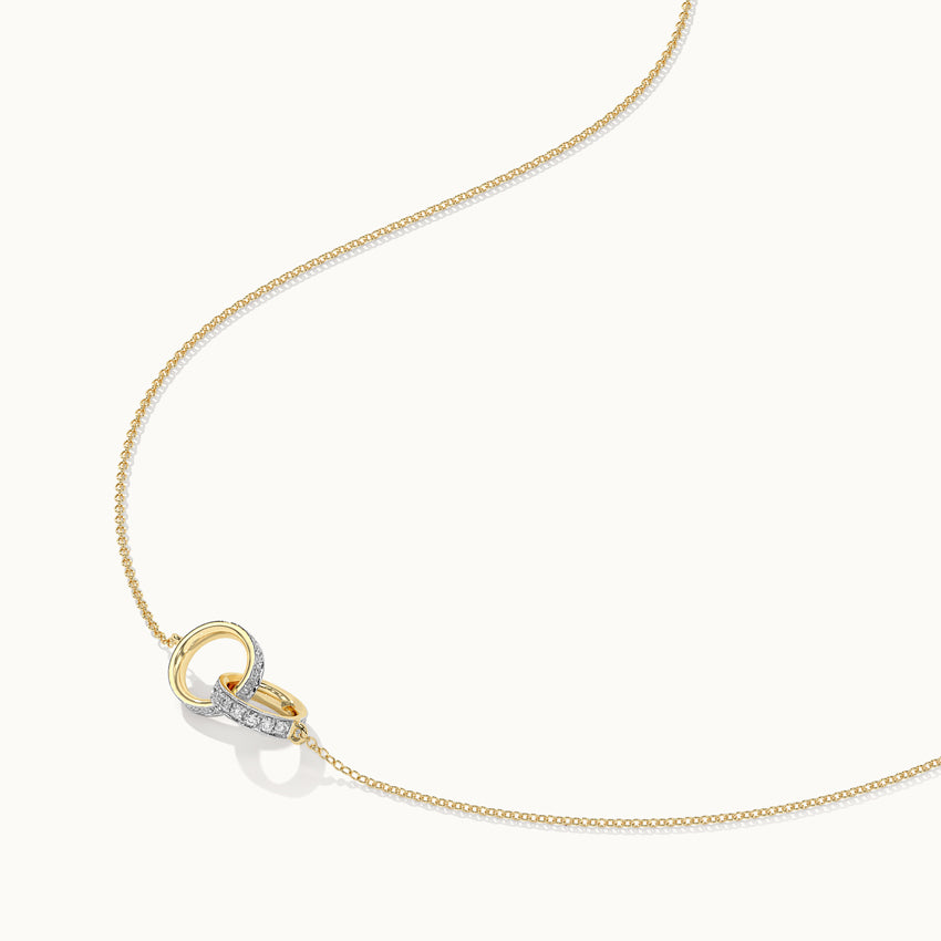 Interlocked Circle Diamond Necklace, 14K Gold Vermeil, 1/3 ct Lab Grown Diamond-7