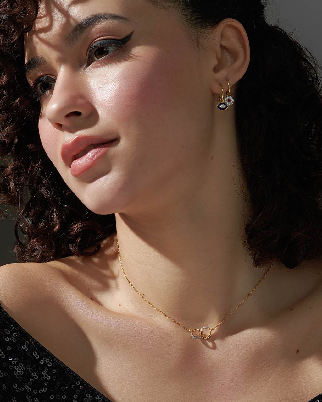 Interlocked Circle Diamond Necklace, 14K Gold Vermeil, 1/3 ct Lab Grown Diamond-2