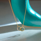 Interlocked Circle Diamond Necklace, 14K Gold Vermeil, 1/3 ct Lab Grown Diamond-1