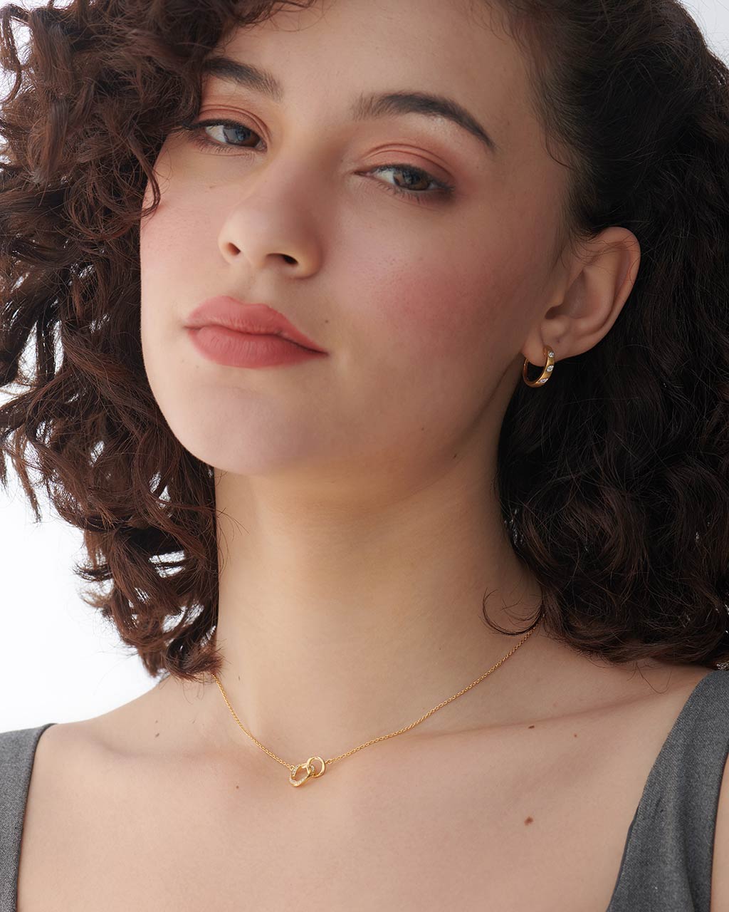 Twisted Interlocked Diamond Necklace, 14K Gold Vermeil, 1/10 ct Lab Grown Diamond-2