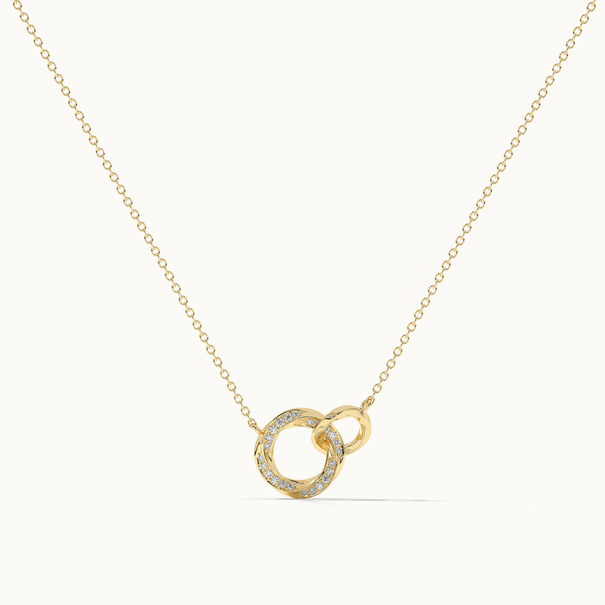 Twisted Interlocked Diamond Necklace, 14K Gold Vermeil, 1/10 ct Lab Grown Diamond-3