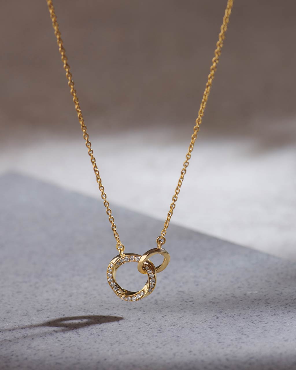 Twisted Interlocked Diamond Necklace, 14K Gold Vermeil, 1/10 ct Lab Grown Diamond-6
