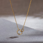 Twisted Interlocked Diamond Necklace, 14K Gold Vermeil, 1/10 ct Lab Grown Diamond-1