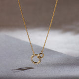 Twisted Interlocked Diamond Necklace, 14K Gold Vermeil, 1/10 ct Lab Grown Diamond-1