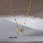 Twisted Interlocked Diamond Necklace, 14K Solid Gold, 1/10 ct Lab Grown Diamond-1