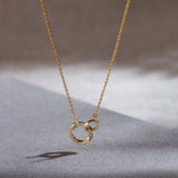 Twisted Interlocked Diamond Necklace, 14K Solid Gold, 1/10 ct Lab Grown Diamond-1