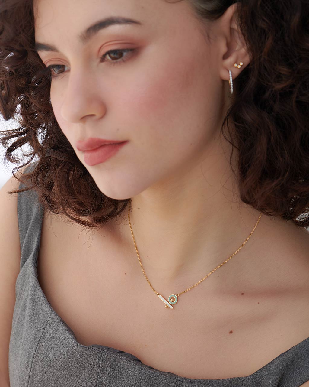 Quirky Cera Necklace, 14K Solid Gold-5