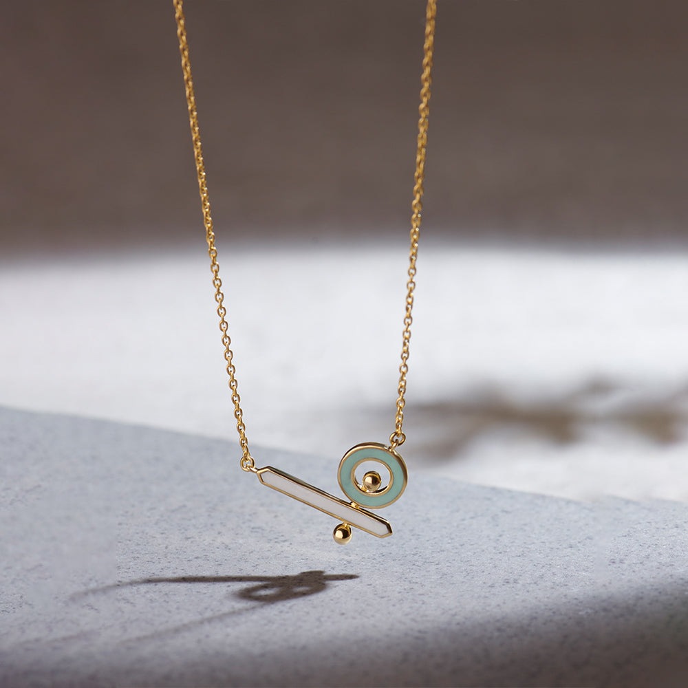 Quirky Cera Necklace, 14K Solid Gold-1