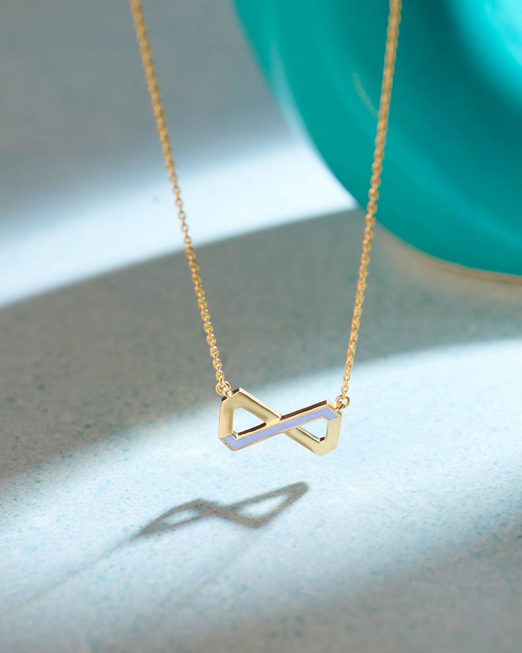 Geometric Infinity Necklace, 14K Solid Gold-6