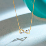 Geometric Infinity Necklace, 14K Solid Gold-6