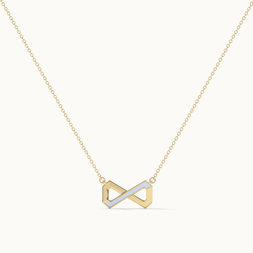 Geometric Infinity Necklace, 14K Solid Gold-3