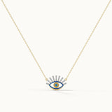 Large Evil Eye Diamond Necklace, 14K Gold Vermeil, 1/5 ct Lab Grown Diamond-3