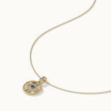 Round Evil Eye Diamond Necklace, 14K Solid Gold, 1/6 ct Lab Grown Diamond-6