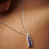 Created Sapphire Wishbone Necklace, 14K Solid Gold, 1/5 ct Lab Grown Diamond-6