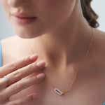 Interlocked Paperclip Diamond Necklace, 14K Gold Vermeil, 1/3 ct Lab Grown Diamond-7