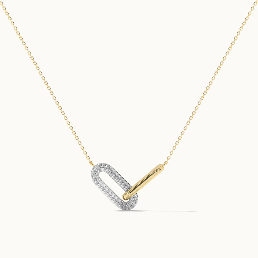 Interlocked Paperclip Diamond Necklace