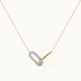 Interlocked Paperclip Diamond Necklace, 14K Gold Vermeil, 1/3 ct Lab Grown Diamond-3