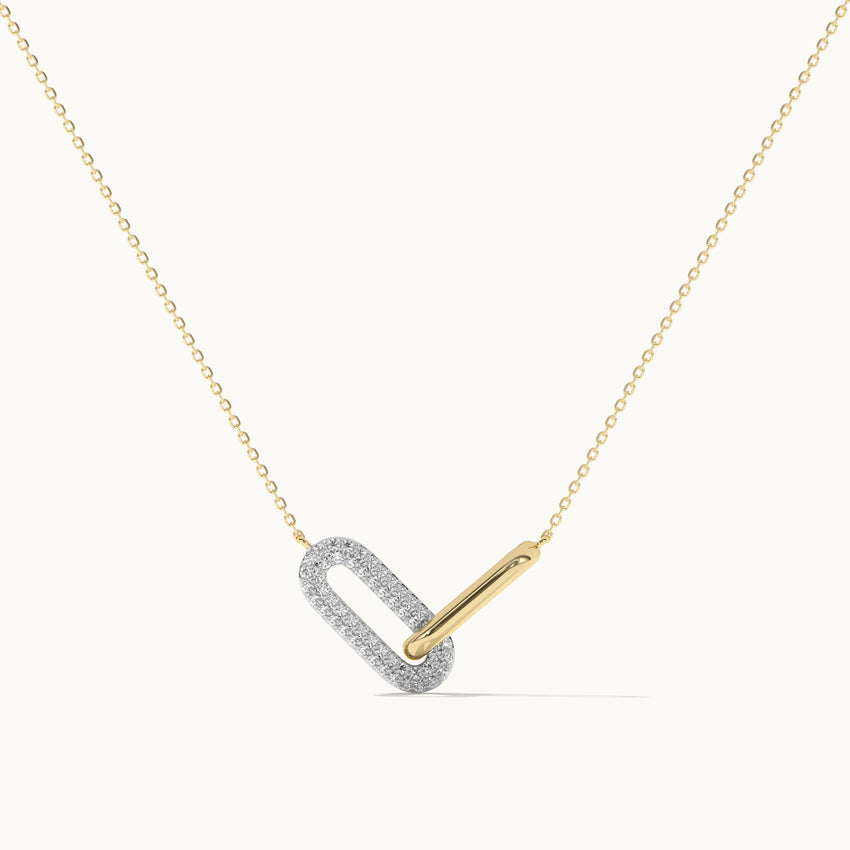 Interlocked Paperclip Diamond Necklace, 14K Gold Vermeil, 1/3 ct Lab Grown Diamond-3