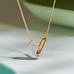 Interlocked Paperclip Diamond Necklace, 14K Gold Vermeil, 1/3 ct Lab Grown Diamond-1