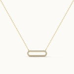 Paperclip Diamond Necklace, 14K Gold Vermeil, 1/5 ct Lab Grown Diamond-3