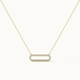 Paperclip Diamond Necklace, 14K Gold Vermeil, 1/5 ct Lab Grown Diamond-3