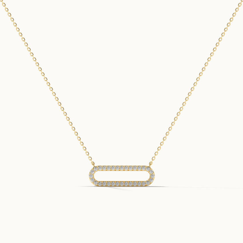 Paperclip Diamond Necklace, 14K Gold Vermeil, 1/5 ct Lab Grown Diamond-3