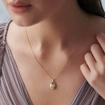Heart Lock Cluster Diamond Necklace, 14K Solid Gold, 1/6 ct Lab Grown Diamond-5