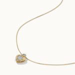 Heart Lock Cluster Diamond Necklace,14K Gold Vermeil,1/6 ct Lab Diamond-6