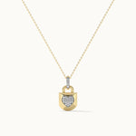 Lock Your Heart Diamond Necklace, 14K Solid Gold, 1/6 ct Lab Grown Diamond-3
