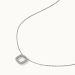 Hollow Cushion Diamond Necklace, Sterling Silver, 1/6 ct Lab Grown Diamond-6