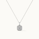 Octa Cluster Diamond Necklace, Sterling Silver, 1/3 ct Lab Grown Diamond-3