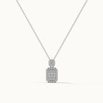 Rectangular Drop Necklace, Sterling Silver, 3/8 ct Lab Grown Diamond-3