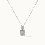Rectangular Drop Necklace, Sterling Silver, 3/8 ct Lab Grown Diamond-3