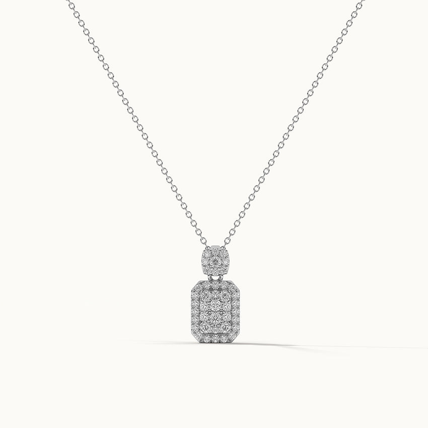 Rectangular Drop Necklace, Sterling Silver, 3/8 ct Lab Grown Diamond-3