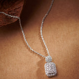 Rectangular Drop Necklace, Sterling Silver, 3/8 ct Lab Grown Diamond-5