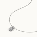 Rectangular Drop Necklace, Sterling Silver, 3/8 ct Lab Grown Diamond-6