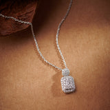 Rectangular Drop Necklace, Sterling Silver, 3/8 ct Lab Grown Diamond-1